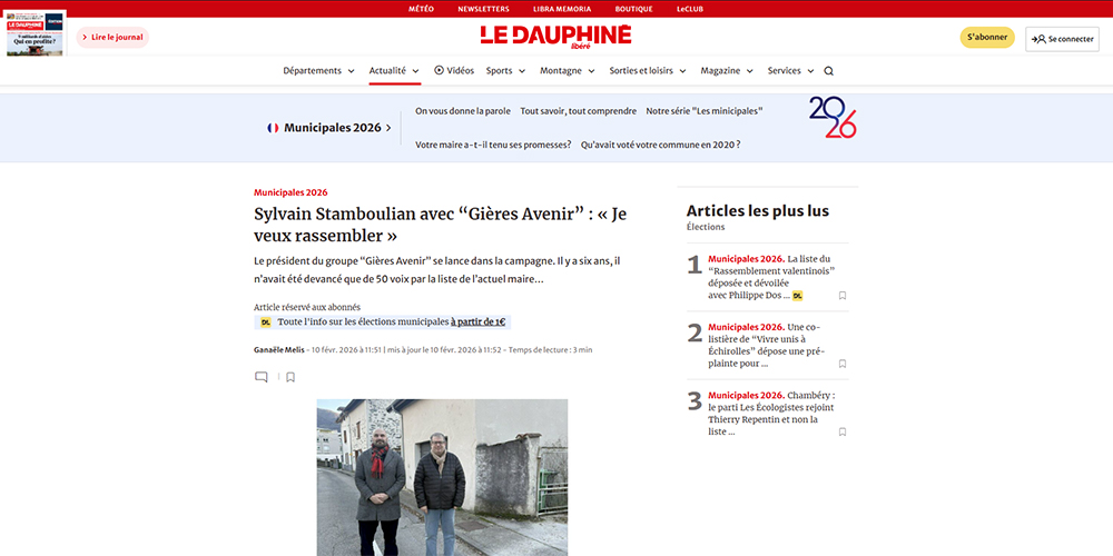 Dauphiné Libéré 10 02 26